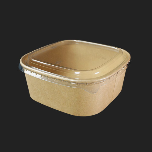 hc 크라프트 샌드위치 종이 펄프 샐러드 과일 디저트 정사각용기 HC1200 - 300개 세트 [용기+뚜껑]