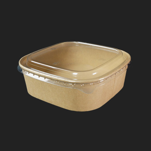 hc 크라프트 샌드위치 종이 펄프 샐러드 과일 디저트 정사각용기 HC1000 - 300개 세트 [용기+뚜껑]