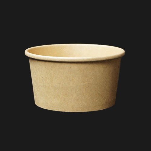 hc 크라프트 샌드위치 종이 펄프 샐러드 과일 디저트 원형용기 500ml - 500개 세트 [용기+뚜껑]