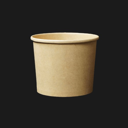 hc 크라프트 샌드위치 종이 펄프 샐러드 과일 디저트 원형용기 400ml - 500개 세트 [용기+뚜껑]