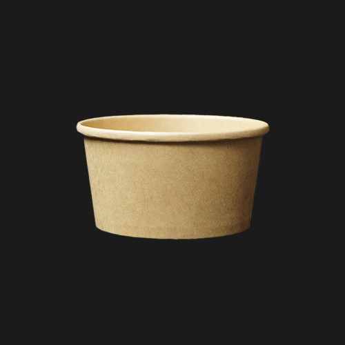 hc 크라프트 샌드위치 종이 펄프 샐러드 과일 디저트 원형용기 240ml - 500개 세트 [용기+뚜껑]