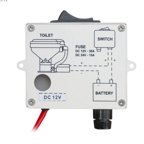 TMC 전동식 마린변기용 스위치 12V 변기 마린변기(전동식)용 스탠다드 스위치박스