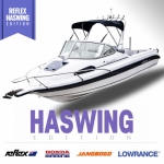 REFLEX 585 하스윙 에디션혼다 115마력 + 하스윙 가이드모터 80LBS + 전용브라켓 + 로렌스 ELITE FS9 + 장보고 630A + 아이징글라스