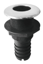 Thru-Hull 커넥터(Hose 38mm) Nylon Thru-Hull With #316 Plat