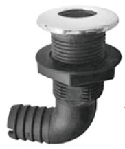 Thru-Hull 직각커넥터(Hose 19mm) Nylon Thru-Hull With #316 Plat