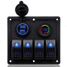 4스위치 (2USB, 볼트미터) 4 Switches (double USB, Voltme