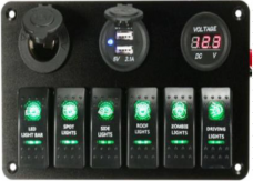 6스위치 (2USB, 시가잭, 볼트미터) 6 Switches (double USB, cigarr