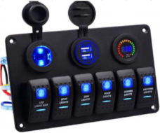 6스위치 (2USB, 시가잭, 볼트미터) 6 Switches (double USB, cigarr