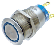 Push Button Switch With Led Ring-Blue 12V 원형 스위치 (ON)-OFF