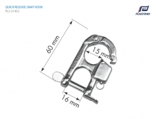 퀵 릴리즈 신속분리 스냅후크 60mm 상용로드 175kg SS316
