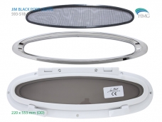 HMG JB 개폐식 현창 / 방충망 포함 / 159x464mm 백색 / 스텐레스 드림링 - 593-315-050202