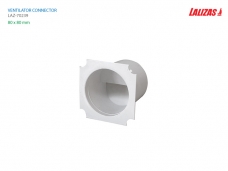 LALIZAS EVO 환풍구 연결구 ID 3" 닥트용, 사각 80mm x 80mm, ABS 백색 - LAZ-70239