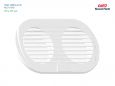 NUOVA RADE 더블 벤트 그릴 195x105x dia76.2mm(2구) 백색