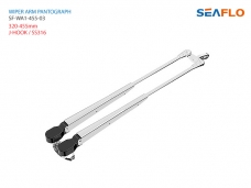 SEAFLO 보트 더블 와이퍼 암 320-455mm 03시리즈 SS316 / J-hook / 10/12Nm 모터용