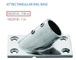 45도 레일 베이스  4각 베이스 22mm 파이프용