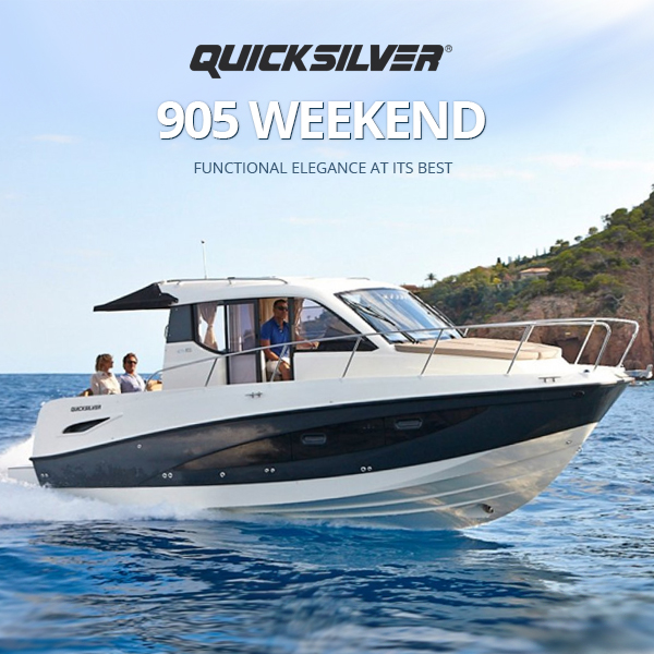 QUICKSILVER 905 WEEKEND 위켄드 905 / 퀵실버 10인승 하우스보트 / 유럽형 크루저보트 / 옵션별도