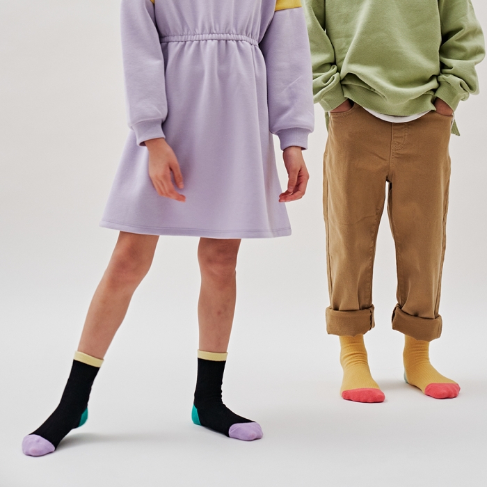 GGRN 키즈 유아동용 색감좋은 컬러 믹스 패션 양말 5켤레 세트