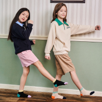 GGRN 키즈 유아동용 컬러 믹스 스니커즈 패션 양말 5켤레 세트