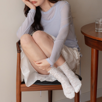 GGRN 여성용 패션 시스루 긴목 양말 기획전