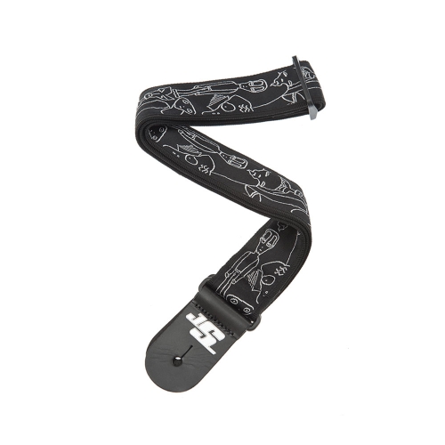 조 새트리아니 시그니처 기타스트랩 실버 스케치Joe Satriani Guitar Strap, Silver Sketches 50JS05