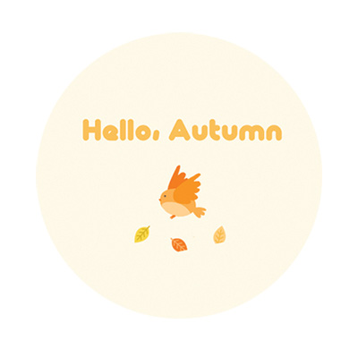 가을 소풍준비 아기새 hello, Autumn 4.5cm스티커 10개