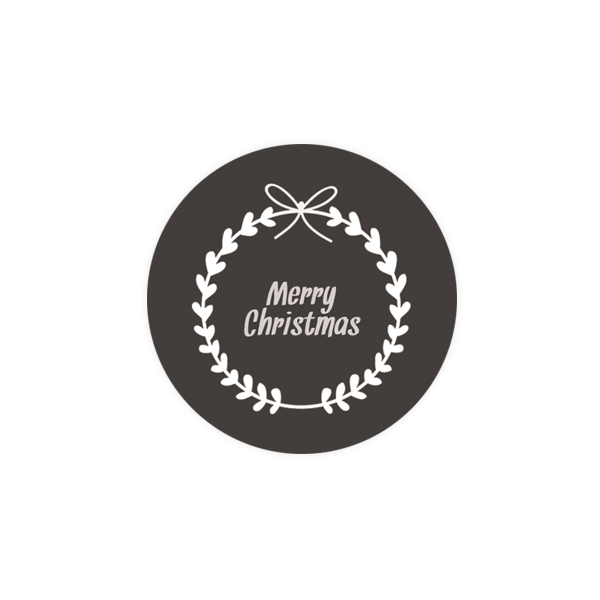 크리스마스063-크리스마스의 밤하늘 러블리 트리리본 4cm원형 스티커 10개