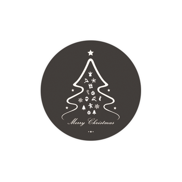 크리스마스064-크리스마스의 밤하늘 선물듬뿍 트리 5cm원형 스티커 10개