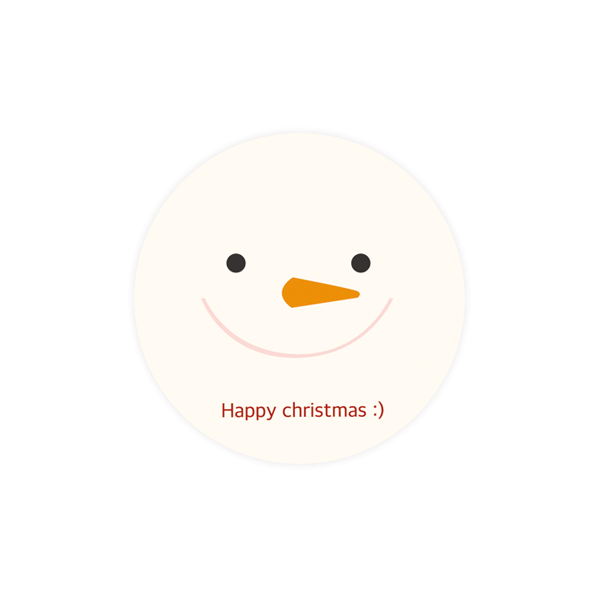 크리스마스025-다함께 크리스마스 눈사람 5cm원형 스티커 10개