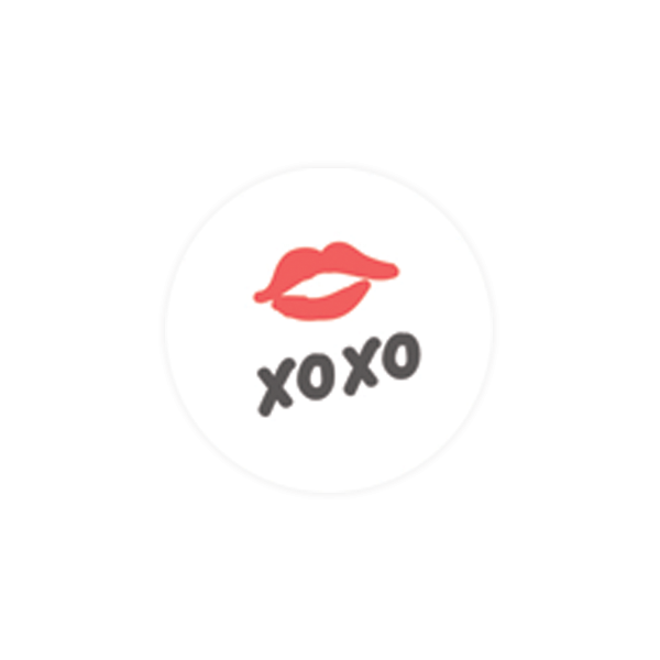 연인015-연인에게 전해요 미니 XOXO 키스 3cm원형 스티커 10개