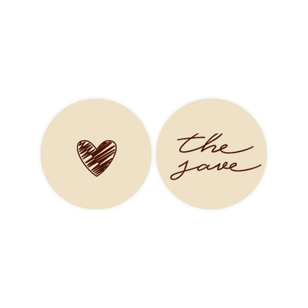 발렌타인데이024-빈티지 드로잉 발렌타인 데이 브라운하트 5개+the love 5개 3cm원형 스티커