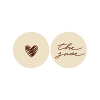 발렌타인데이024-빈티지 드로잉 발렌타인 데이 브라운하트 5개+the love 5개 3cm원형 스티커