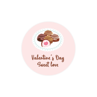 발렌타인데이019-함께하는 발렌타인 데이 다섯가지 초콜렛 5cm원형 스티커 10개