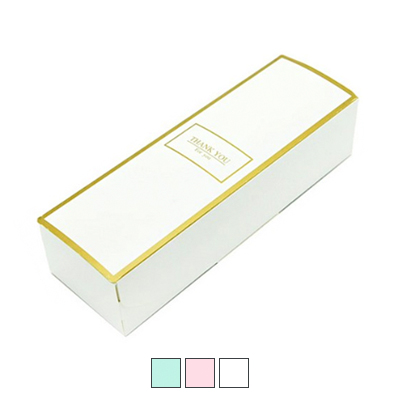 땡큐 슬림사각 금색 테두리 선물 포장 상자 15개+투명 3cm스티커 15개