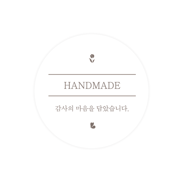 핸드메이드041-쥬리 handmade 빈티지 심플 스티커 원형6cm 10개
