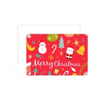 포이 크리스마스 카드 산타와 스노우맨 10개+봉투10개+투명 2cm원형 스티커 10개