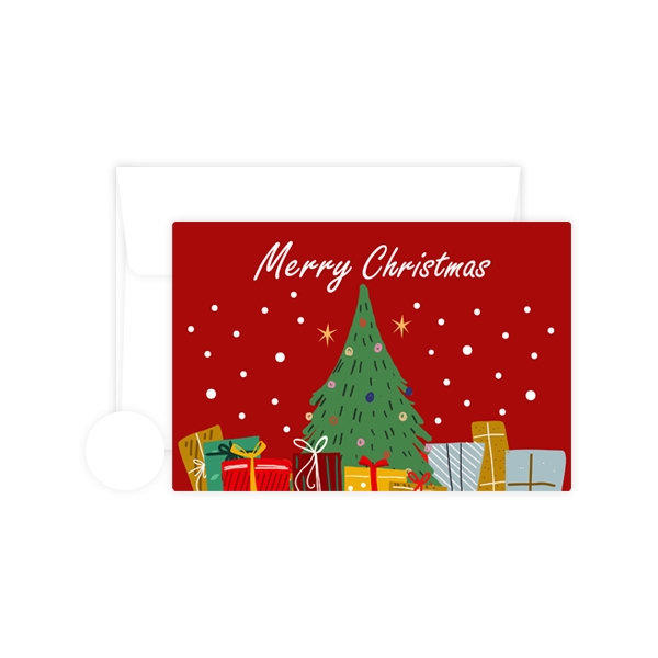티니 크리스마스 카드 트리장식 10개+봉투10개+투명 2cm원형 스티커 10개