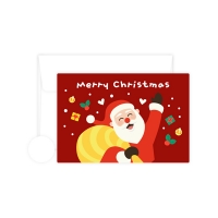 이븐 크리스마스 카드 해피산타10개+봉투10개+투명 2cm원형 스티커 10개