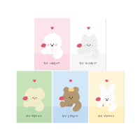 도나와 친구들 카네이션 글씨 엽서 1매+봉투 1매+투명 2cm 원형 스티커 1개