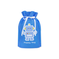 행복한 날 파랑 선물 포장 부직포백 22x32 2호 002 happy day 로봇