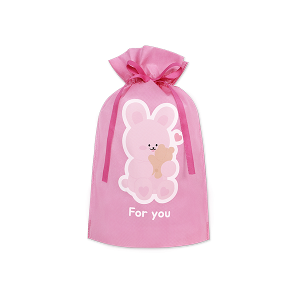 토끼와 곰돌이의 인형 선물 포장 부직포백 22x32 2호 003 핑크 토끼