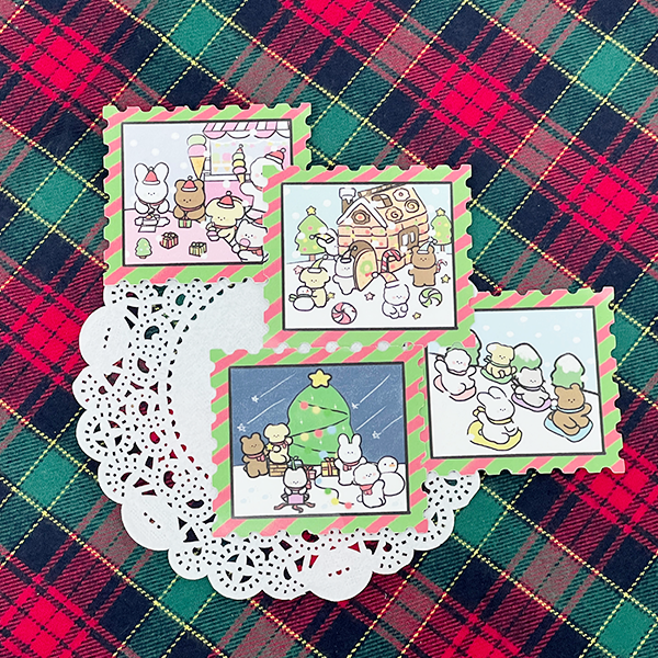 도나와친구들의 크리스마스 우표스티커