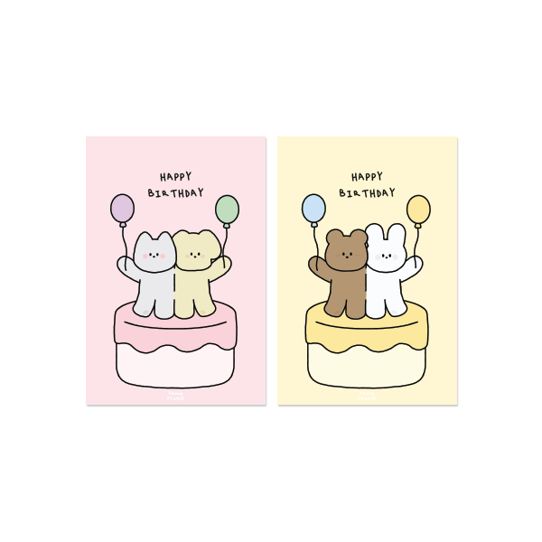 도나와 친구들 HAPPY BIRTHDAY 엽서 2종