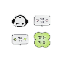 도나와 친구들 행복 행운 가득 아크릴 마그넷 클립 집게 4종
