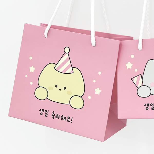 도나와 친구들 핑크 생일 쇼핑백