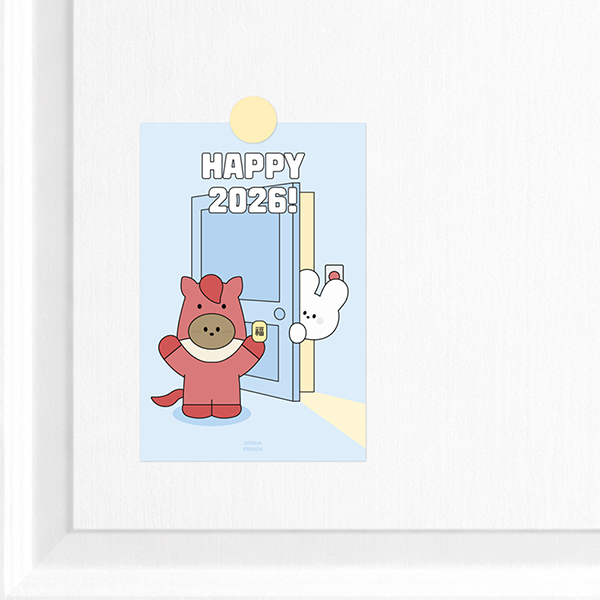 도나와 친구들 WELCOME 2026 엽서 3종