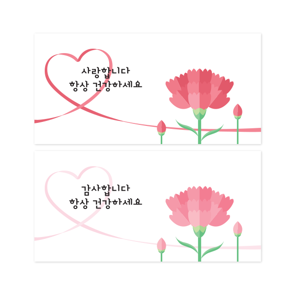 리본 하트 카네이션 용돈봉투 2종