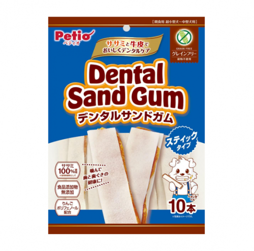 덴탈 샌드 검 본 타입 그레인 프리 10개입  ( Petio Dental Sand Gum Stick Type, Grain Free, Pack of 10 )