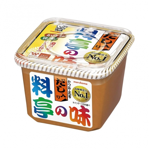 마루코메 요정의 맛 국물 된장 가다랭이 · 다시마 750g (マルコメ 料亭の味 だし入り味噌 かつお・昆布 750g)