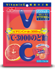 노벨제과 VC-3000 핑크 G 과일 목캔디 90G ( ノーベル製菓VC‐3000ピンクGフルーツのど飴 90G )