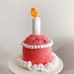 [개달당]강아지 고양이 생일파티 딸랑이 케이크-핑크